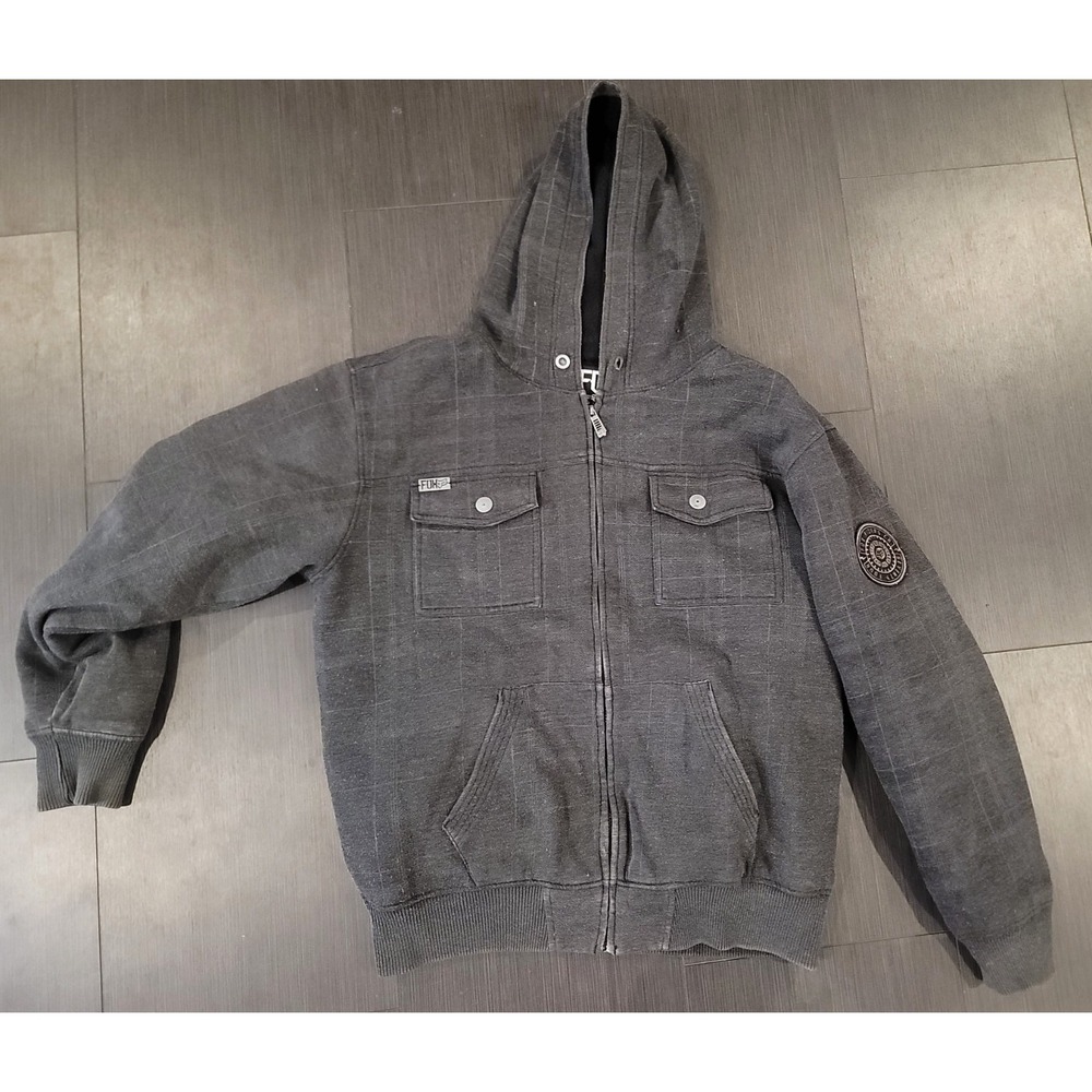 Y2K Fox racing Zip up hoodie Distressed Dirty black Created to Destroy Size XL
